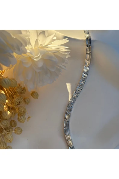 nesdesign 14K Özel Seri Gümüş Renk V Şerit Bileklik (17+2 cm) ürün görseli 1