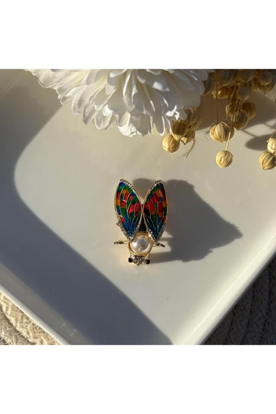 nesdesign Rengarenk Kanatlı Böcek Broş - Resim 2