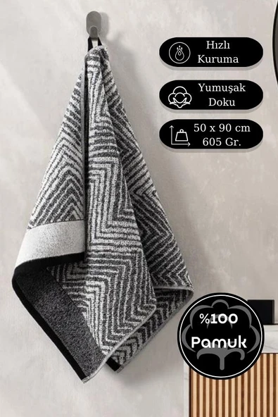 Pamuk Tekli Havlu Jakarlı Karna Premıum Alvaro - 50 x 90 ürün görseli 1