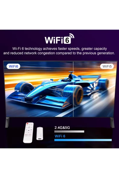 H96Max RK3518 Mini 4k Tv Stick Android 14 Akıllı Kutu 2gb 16gb Wifi6 Google Sesli Komut Netflix - Resim 5