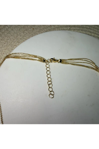 nesdesign Tek Klipse Çoklu Zincir Yarı Yıldızlı Kolye - Resim 2