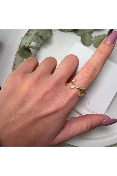 nesdesign Taşlı Dal Zarif Ayarlanabilir Yüzük ürün görseli 1