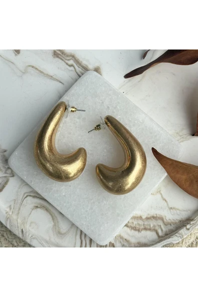 nesdesign Sedefli Gold Rengi Modern Küpe ürün görseli 1