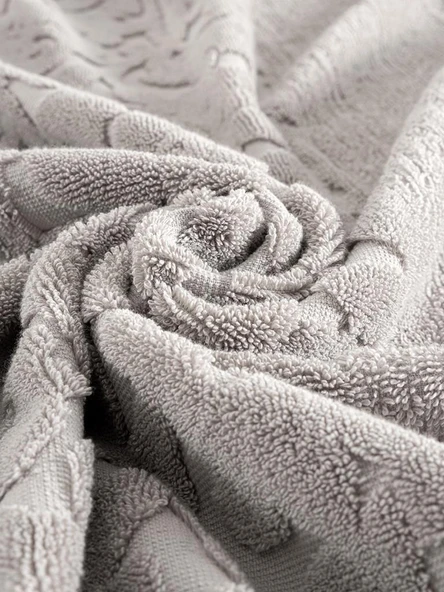 Pamuk Tekli Havlu Jakarlı Karna Premıum Sıbell - 70 x 140 - Resim 7