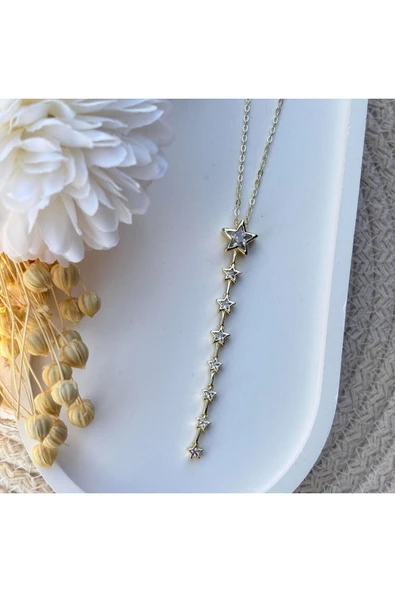 nesdesign Çelik Yıldız Taşlı Y Kolye (50 cm) ürün görseli 1