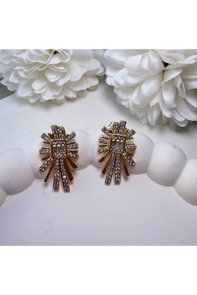 nesdesign Baget Taşlı Işıltı Küpe - Resim 2