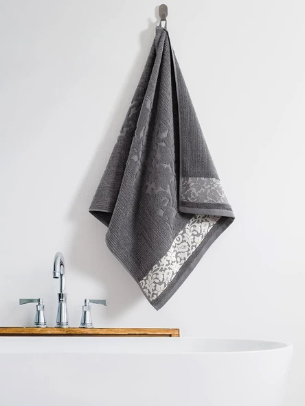 Pamuk Tekli Havlu Jakarlı Karna Premıum Sıbell - 70 x 140 - Resim 11