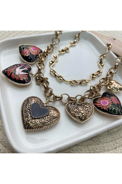 nesdesign ZR 2'li Metal Kalpli Kolye Seti - Resim 3