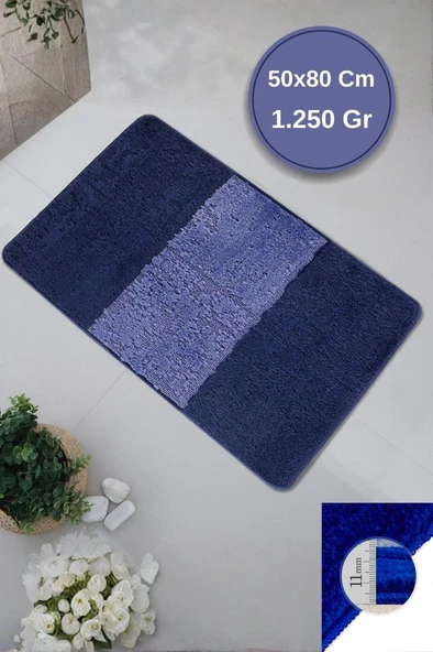 Maldiv/Maldives Model Lüks Banyo Paspası Halısı 50x80 cm - Kaymaz Taban 11 mm Kalın %100 Polipropilen ürün görseli 1