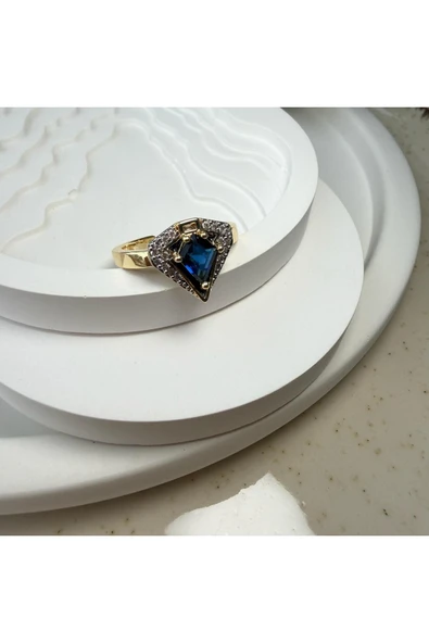 nesdesign Lacivert Üçgen Kesim Yüzük - Resim 2
