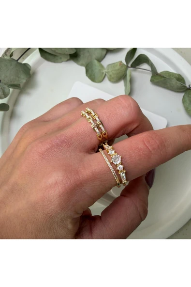 nesdesign İki Sıra Zincir Taşlı Ayarlanabilir Yüzük - Resim 3