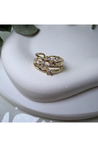 nesdesign Üç Kelebekli Üç Sıra Yüzük ürün görseli 1