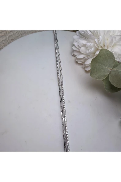 nesdesign Ataç Zincirli İki Sıra Tamtur Bileklik (17 cm) ürün görseli 1