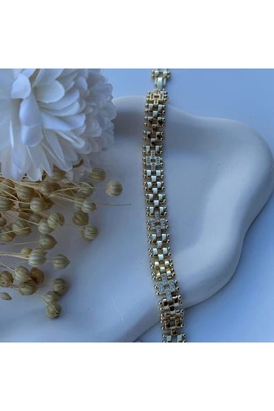 nesdesign 14K Özel Seri Kalın Zincir Bileklik(17+2 cm) ürün görseli 1