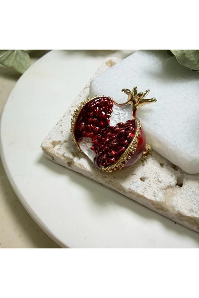 nesdesign Gold Detaylı Bereket Narı Yılbaşı Broş - Resim 2