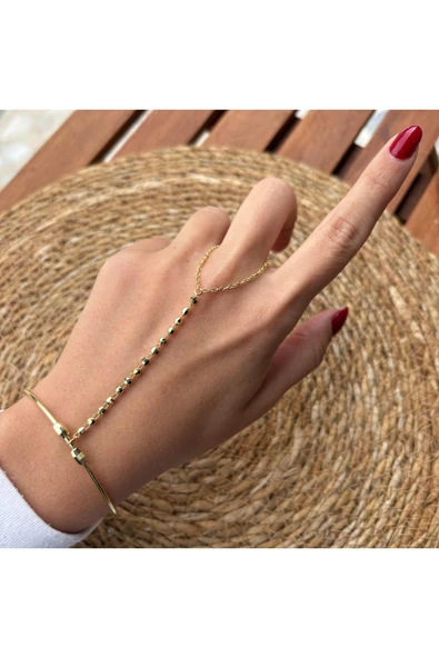 nesdesign Altın Kaplama Zarif Zincir Kelepçe Şahmeran ürün görseli 1