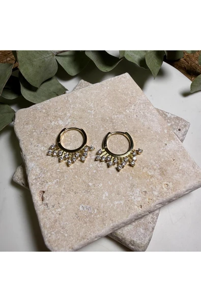 nesdesign 14K Özel Seri Taşlı Şık Küpe ürün görseli 1