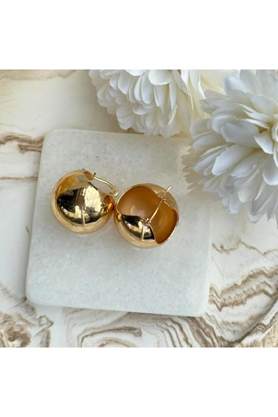 nesdesign Parlak Top Küpe (Gold) ürün görseli 1