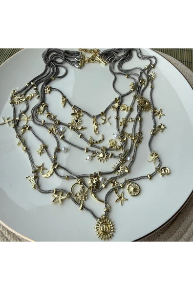 nesdesign ZR Metal Çoklu Uçlu Kolye - Resim 2