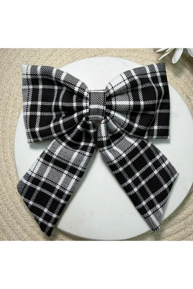 nesdesign Siyah Beyaz Ekose Desenli Fiyonk Toka ürün görseli 1