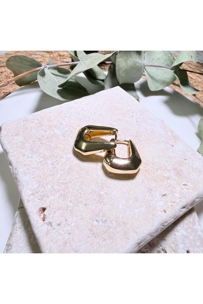 nesdesign 14K Özel Seri Kare Model Şık Küpe - Resim 2