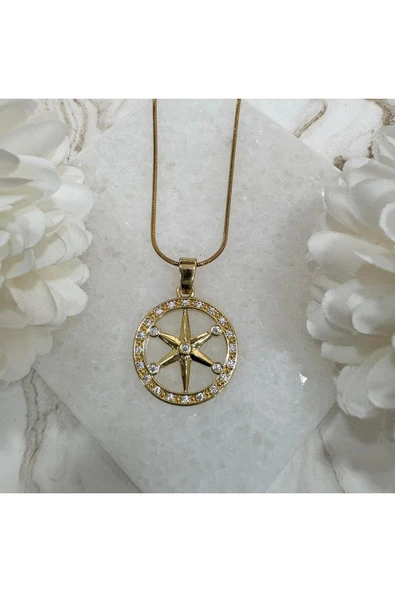 nesdesign Çelik Zarif Pusula Kolye (45 cm) ürün görseli 1