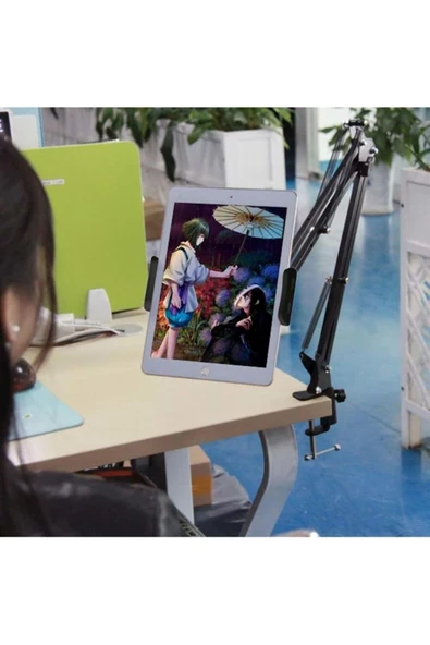 Coverzone Hareketli Masa Tablet Tutacağı Youtuber-twitch Yayıncı Toplantı Meet Çizim Stand 11inç - Resim 5