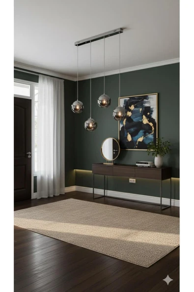 IŞILTI GLOP CAM YEMEK MASASI 4'LÜ - Resim 3