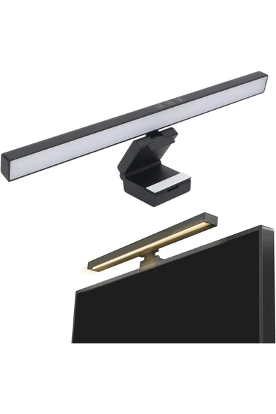 Coverzone LED Monitör Lambası TB-301S - 50 cm, 3 Renk Ayarı, Dokunmatik, Zamanlamalı, USB Güç, ABS Gövde ürün görseli 1