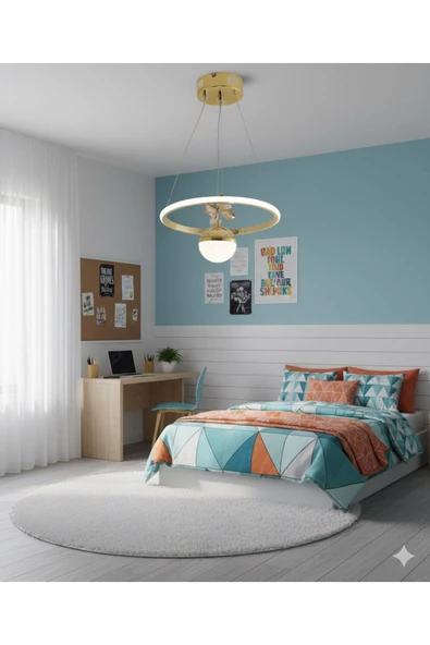 IŞILTI ÇEMBER TOPLU SARKIT AVİZE LEDLİ 3 RENK YANAR - Resim 2