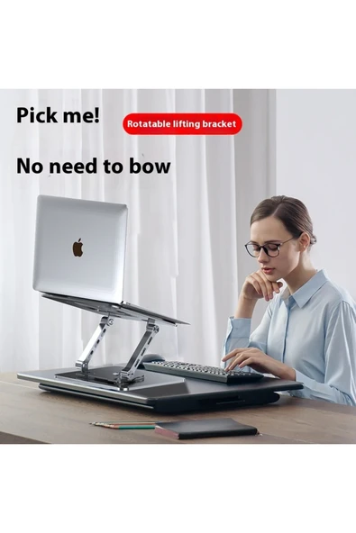 Coverzone Laptop & Tablet Standı ZR747 - 360° Döner, Yükseklik Ayarlı, Katlanabilir, 17 inç’e Kadar Uyumlu - Resim 4