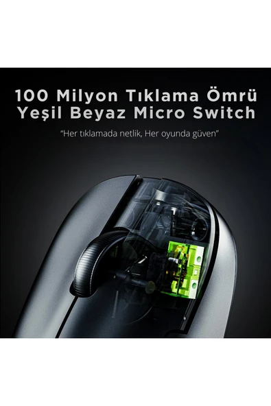 Coverzone Ajazz AJ159 NL Kablosuz Gaming Mouse – 3 Modlu Bağlantı, Ultra Düşük Gecikme, 61g Hafif - Resim 2
