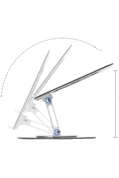 Coverzone X2 Katlanabilir Laptop Standı - Alüminyum Alaşım, 11-17 inç, Portatif, Dayanıklı, Rahat Kullanım - Resim 4
