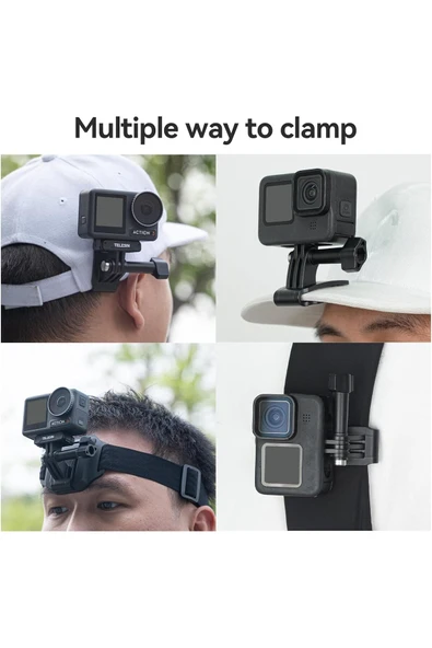 Coverzone Kafa Bandı Askısı Klips Montajı Bilek Askısı,Telefon ve Aksiyon Kamera Aksesuarı GoPro Hero - Resim 6