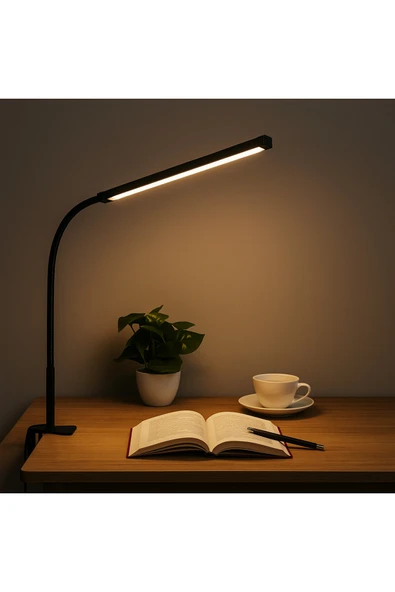 Coverzone Led Masa Lambası - 12W USB, Esnek Kol, Klipsli, 3 Renk Sıcaklığı, Kısılabilir Dimmerli SY-555 - Resim 4