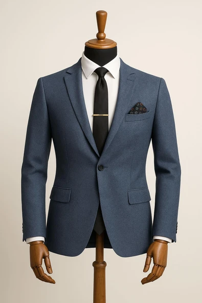 Erkek İtalyan Kesim Tek Düğmeli Blazer Ceket  Klasik ve Modern Şıklık ürün görseli 1