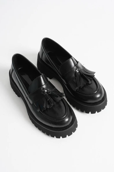 Anim Kadın Günlük Siyah Loafer Ayakkabı - Resim 4