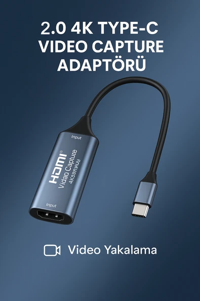Coverzone USB-C 4K Capture Kartı - 30Hz, 2.0 Type-C Görüntü Yakalama Adaptörü, Oyun ve Yayın İçin ürün görseli 1