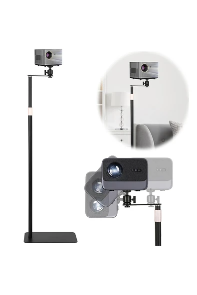 Coverzone Ayarlanabilir Projektör Sehpası TY06 - 360° Döner, Teleskopik 90–126cm, Şık ve Dayanıklı Tripod - Resim 8
