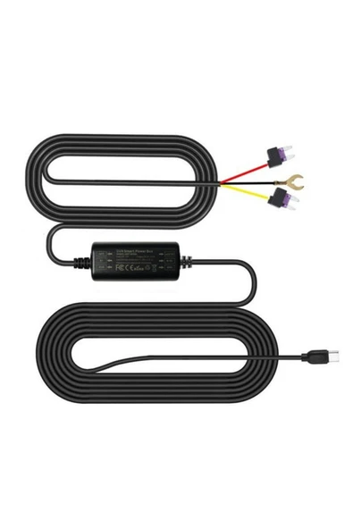 Coverzone 3 Metre Type-C Araba Hardwire Güç Kablosu 12/24V-5V Dönüştürücü Park Modu Destekli - Resim 5