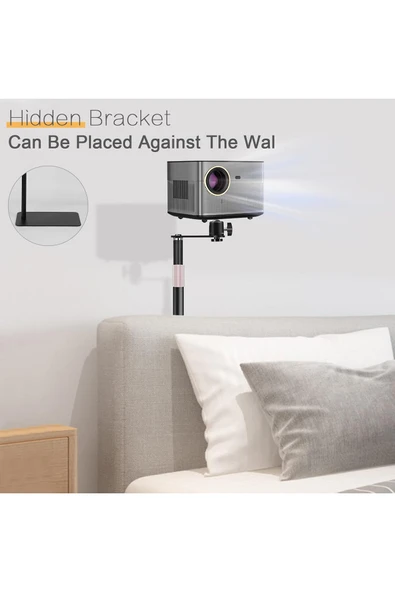 Coverzone Ayarlanabilir Projektör Sehpası TY06 - 360° Döner, Teleskopik 90–126cm, Şık ve Dayanıklı Tripod - Resim 2