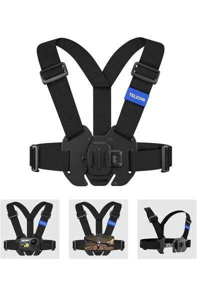 Coverzone Aksiyon Kamera Göğüs Askısı | GoPro Uyumlu Göğüs Askı | Aksiyon Kameralar için Yelek Göğüs Kayışı ürün görseli 1