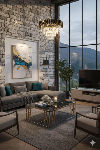 IŞILTI LARA 40 CM  SİYAH-GOLD - Resim 3