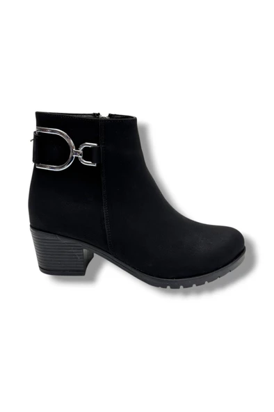 Cakgo 705-26 Yağlı Deri Trend Fashion Tokalı Fermuarlı Topuklu Kadın Bot - Resim 2