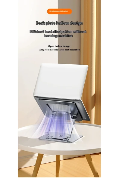 Coverzone Laptop & Tablet Standı ZR747 - 360° Döner, Yükseklik Ayarlı, Katlanabilir, 17 inç’e Kadar Uyumlu - Resim 7