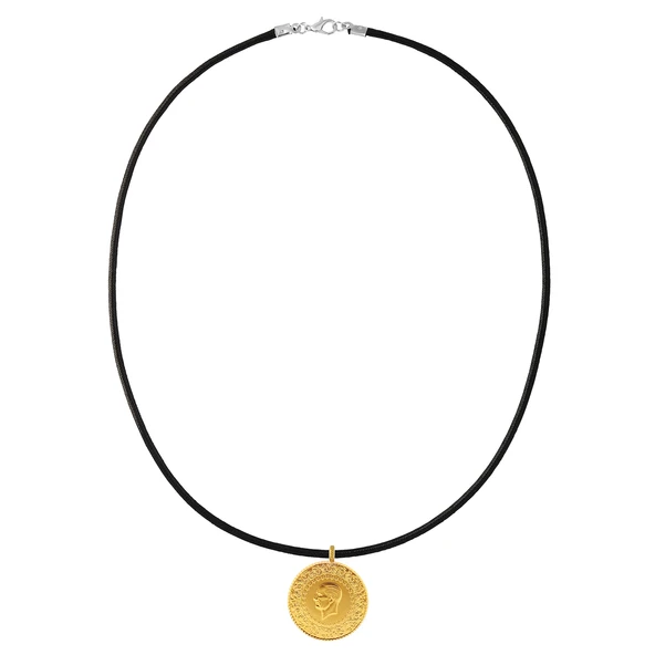 Gekas Kuyumculuk 22 Ayar Yeni Kulplu Ziynet Tam Altın Siyah İpli Kolye - Resim 3