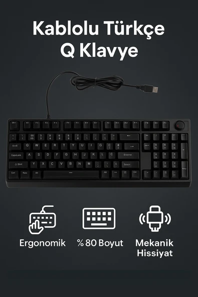 Coverzone Kompakt RGB Gaming Klavye – %80 Boyut, Sessiz Mekanik Hissiyat, Kablolu Plug & Play | G500X ürün görseli 1