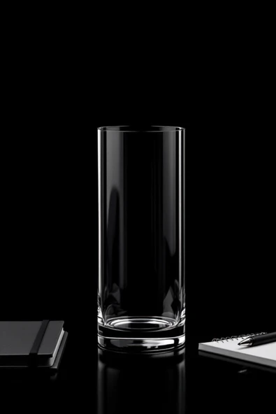 EL İşçiliği Silindir Cam Vazo 10 cm Genişlik 30 Cm uzunluk ürün görseli 1