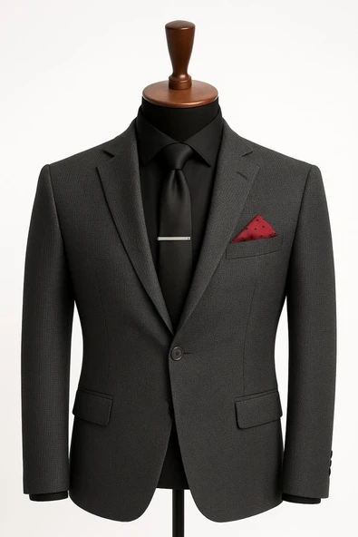 Erkek İtalyan Kesim Tek Düğmeli Blazer Ceket  Klasik ve Modern Şıklık - Resim 9