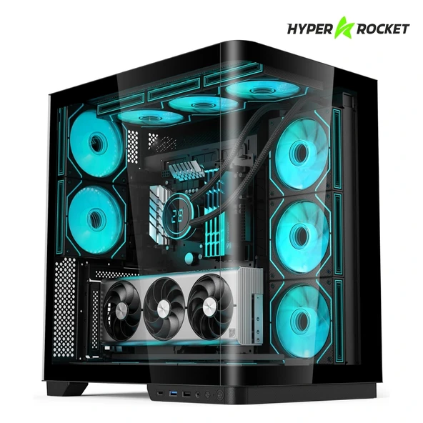 Hyper Rocket V335R BLK Micro-ATX Gaming Siyah Oyuncu Kasası + 850W PSU ürün görseli 1
